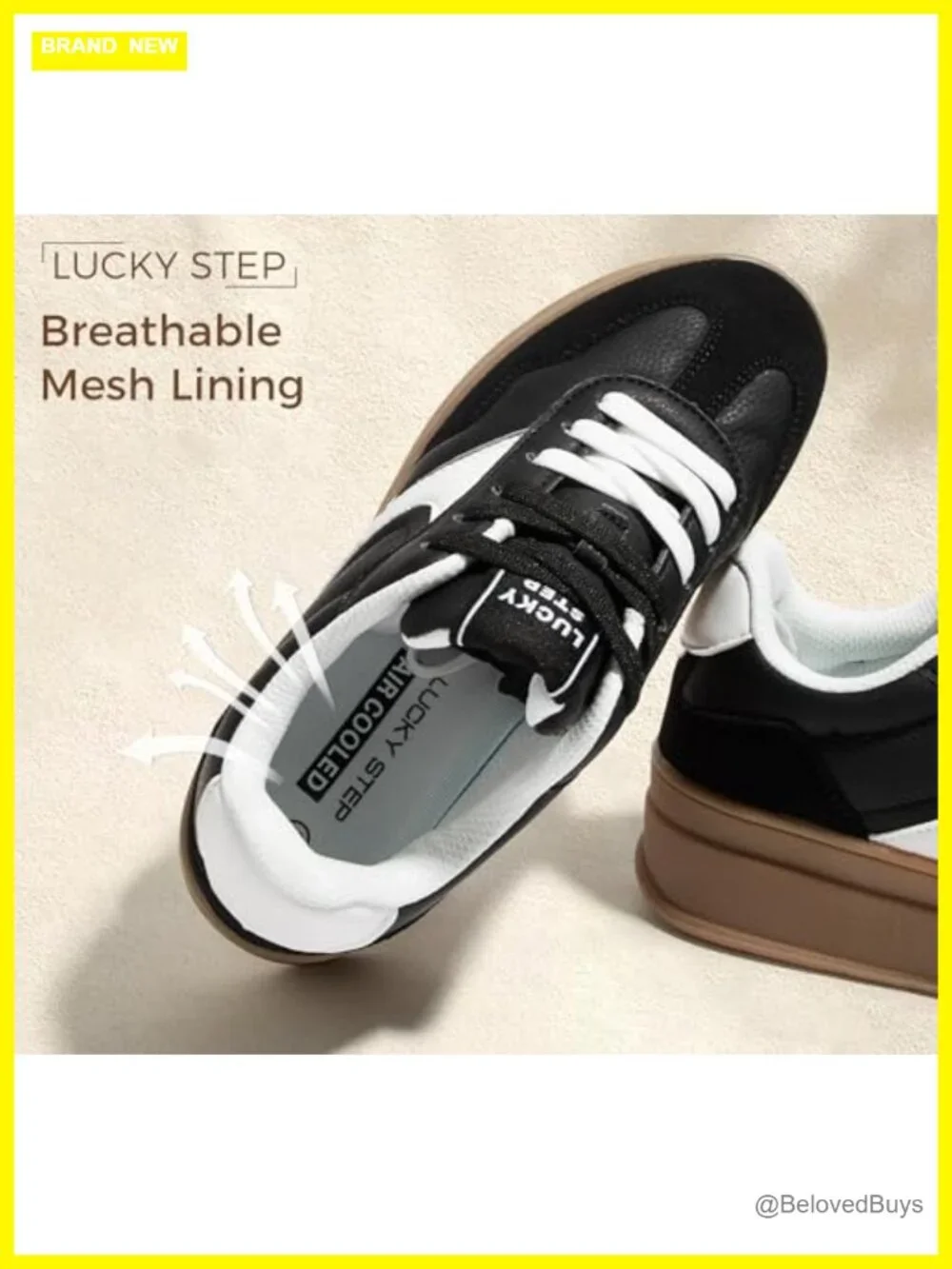 Women's Platform Retro Chunky Sneakers with Faux Leather and Suede